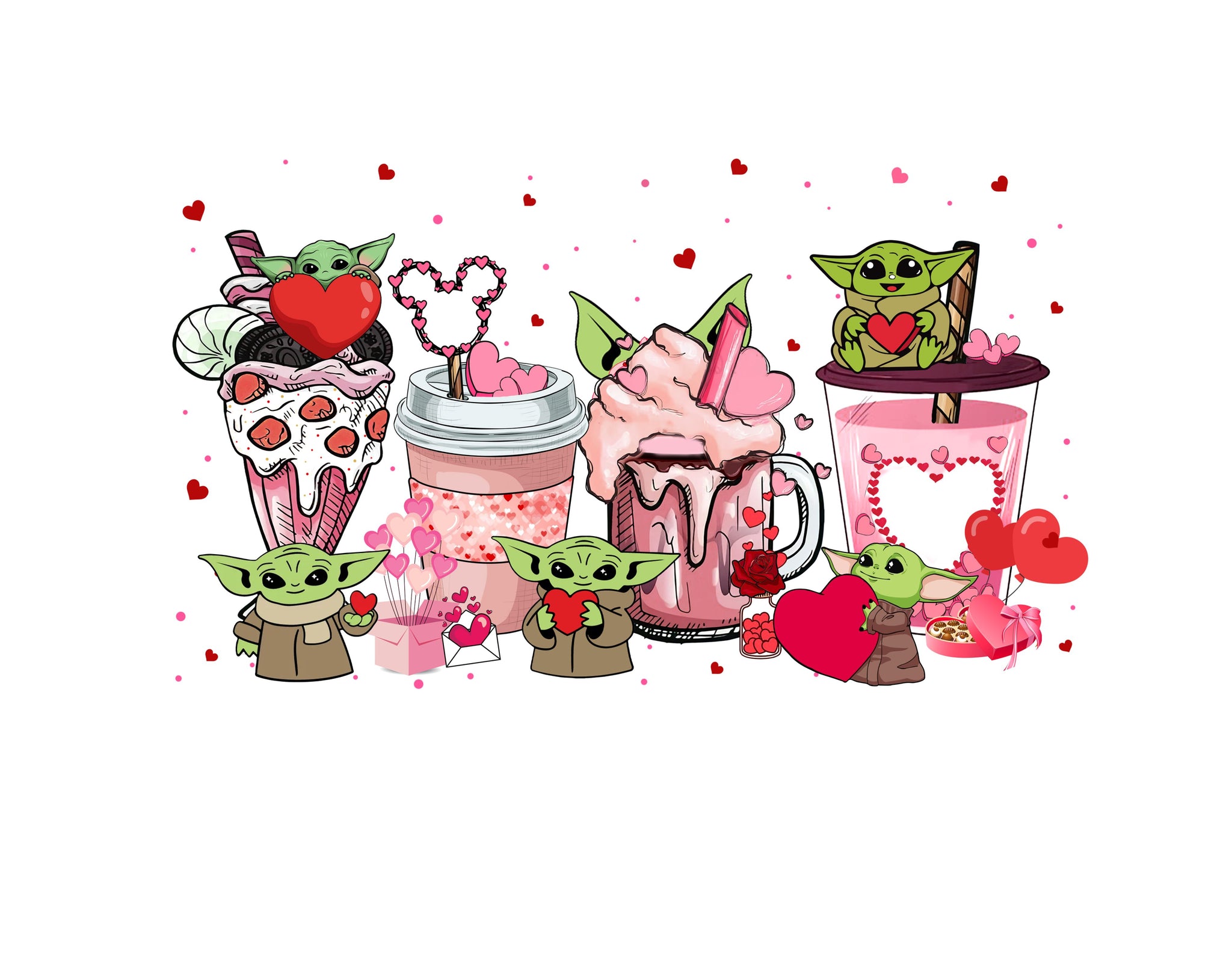 Yoda Food And Drink Valentine's Day PNG File - Instant Download