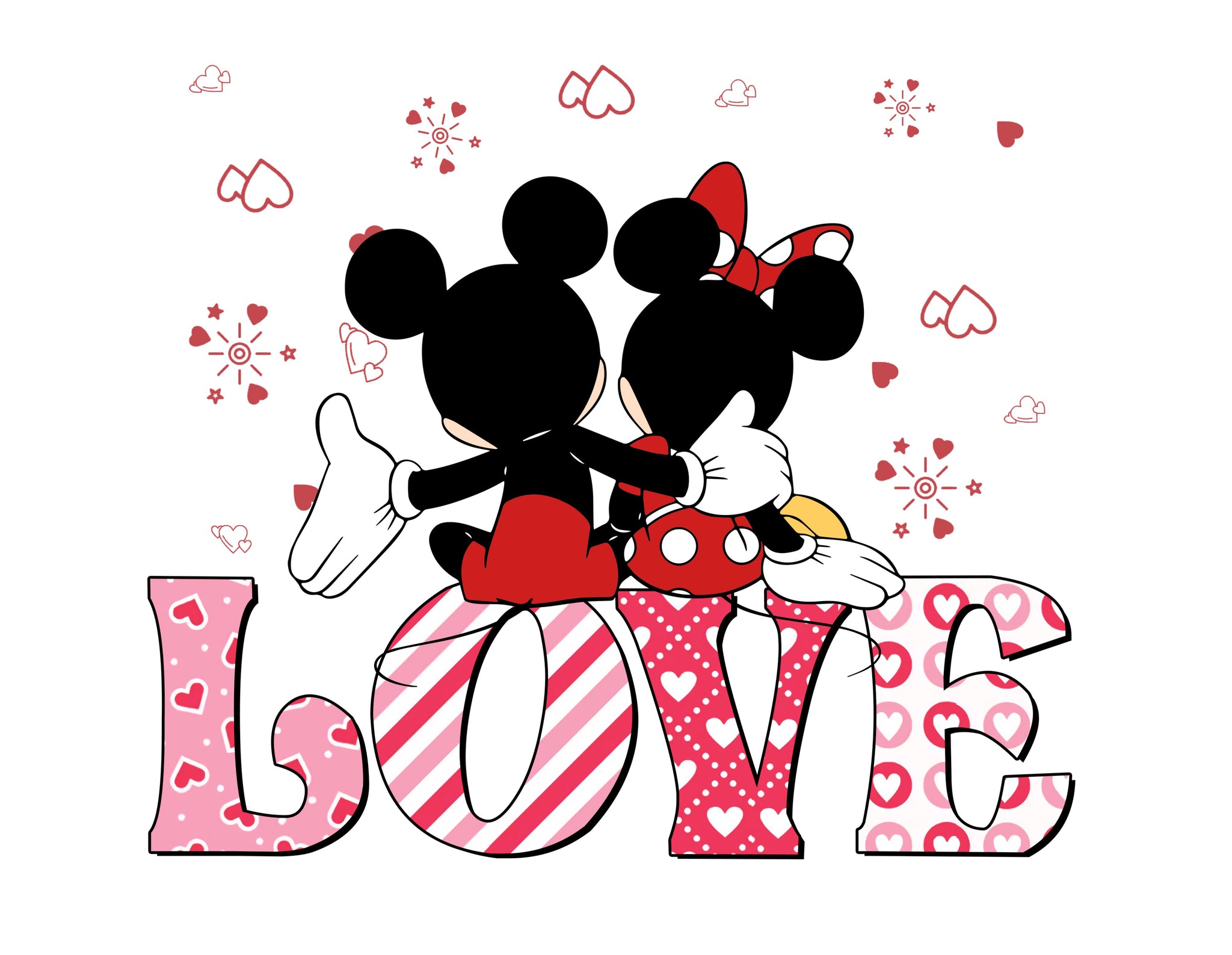 Mickey And Minnie - Valentine's Day PNG - Instant Download