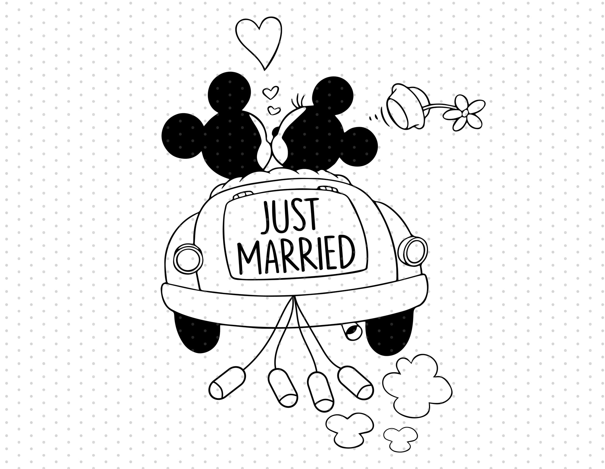 Mickey and Minnie Valentine's Day SVG Cut File