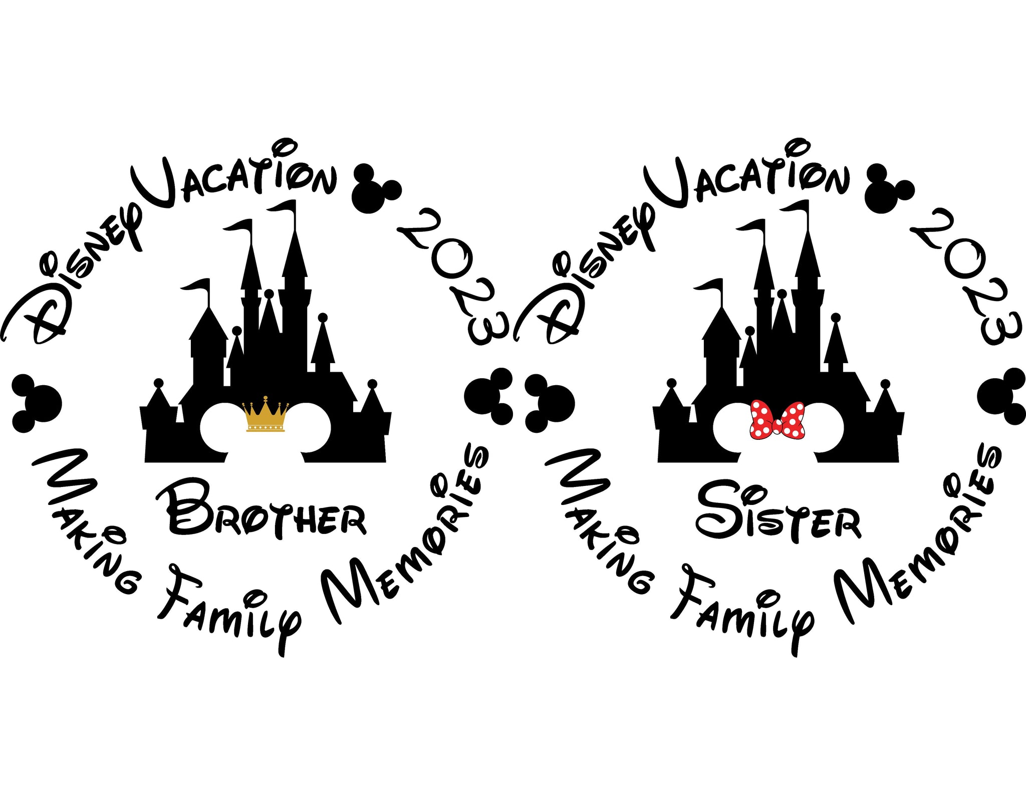 Bundle Disney Vacation 2023 Brother And Sister  SVG - Instant Download