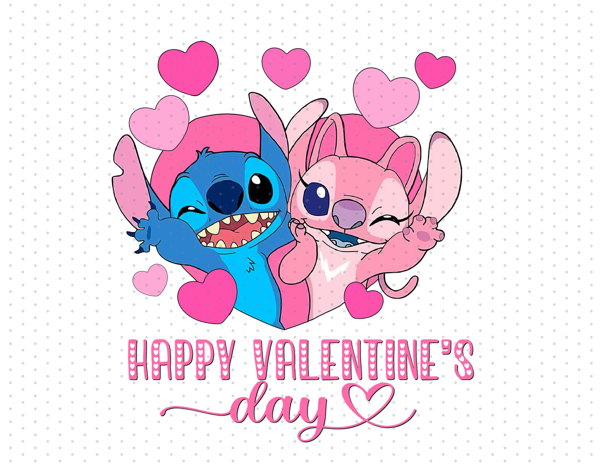 Stitch Happy Valentine's Day Sublimation PNG